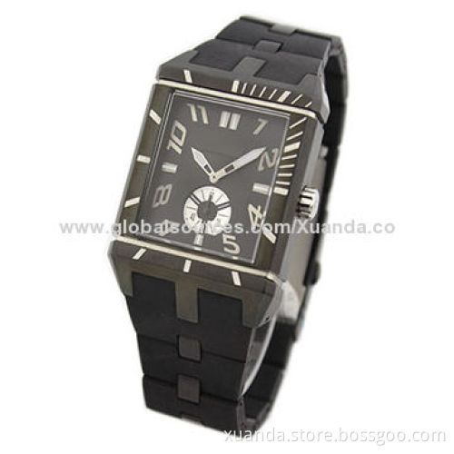 IP Black men's stainless steel analog watches, cool style, OEM designs are accepted